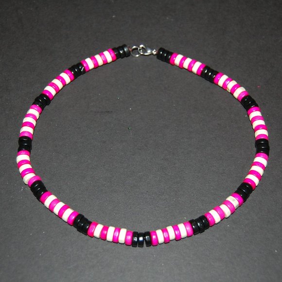 Pink Necklace,Wooden Necklace for Women,Pink Wood Necklace,Ocean Necklace,Surfer - Picture 1 of 1